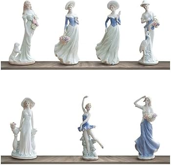 Amazon.co.jp: 陶磁器の女神の置物磁器の彫像現代彫刻の女の子装飾的な